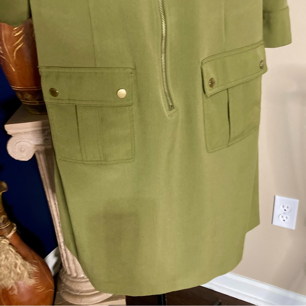 Sharagano Olive Green SHIRTDRESS - Picture 3 of 8